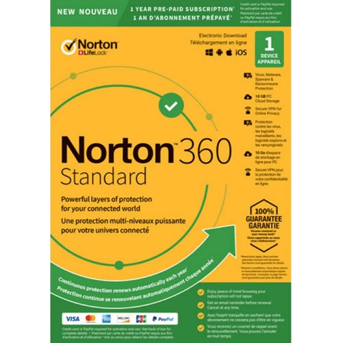 Norton 360 Standard - 1-An / 1-Appareils France / Europe