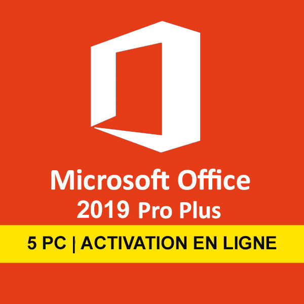 Office 2019 Professional Plus  5 PC  |  Clé d'Activation à vie, et en ligne