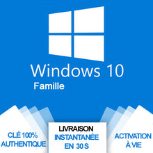 Charger l'image dans la galerie, Windows 10 Famille | Clé d'Activation à vie, et en ligne |  1 PC