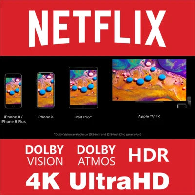NETFLIX 4K UltraHD | 6 mois / 1 écran / Compte partagé