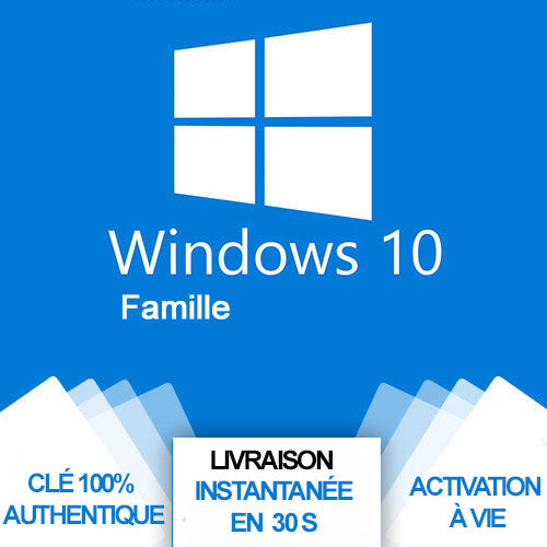 Windows 10 Famille | Clé d'Activation à vie, et en ligne |  1 PC