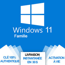 Load image into Gallery viewer, Windows 11 Famille | Clé d&#39;Activation à vie, et en ligne |  1 PC
