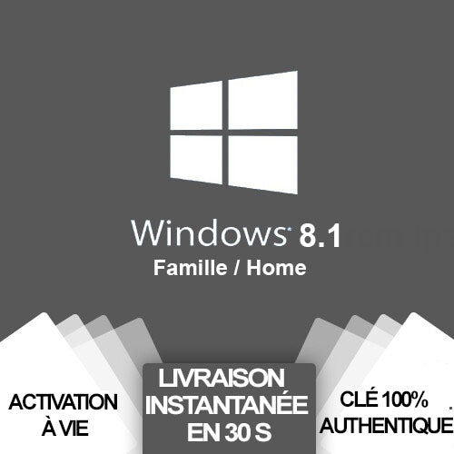 Windows 8.1 home/famille | Clé d'Activation à vie, Activation en ligne | 32/64bit 1 PC